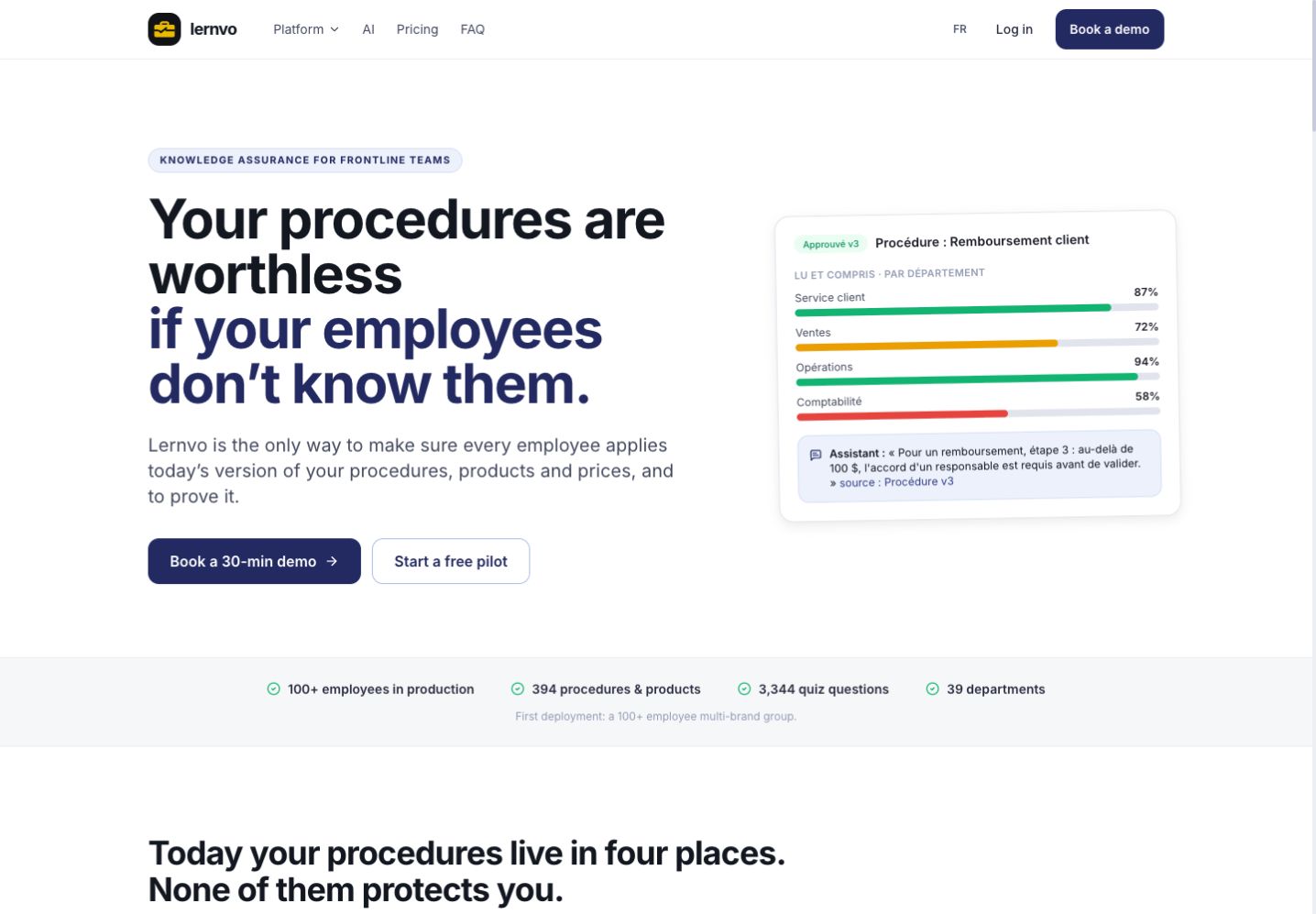 Lernvo — homepage screenshot