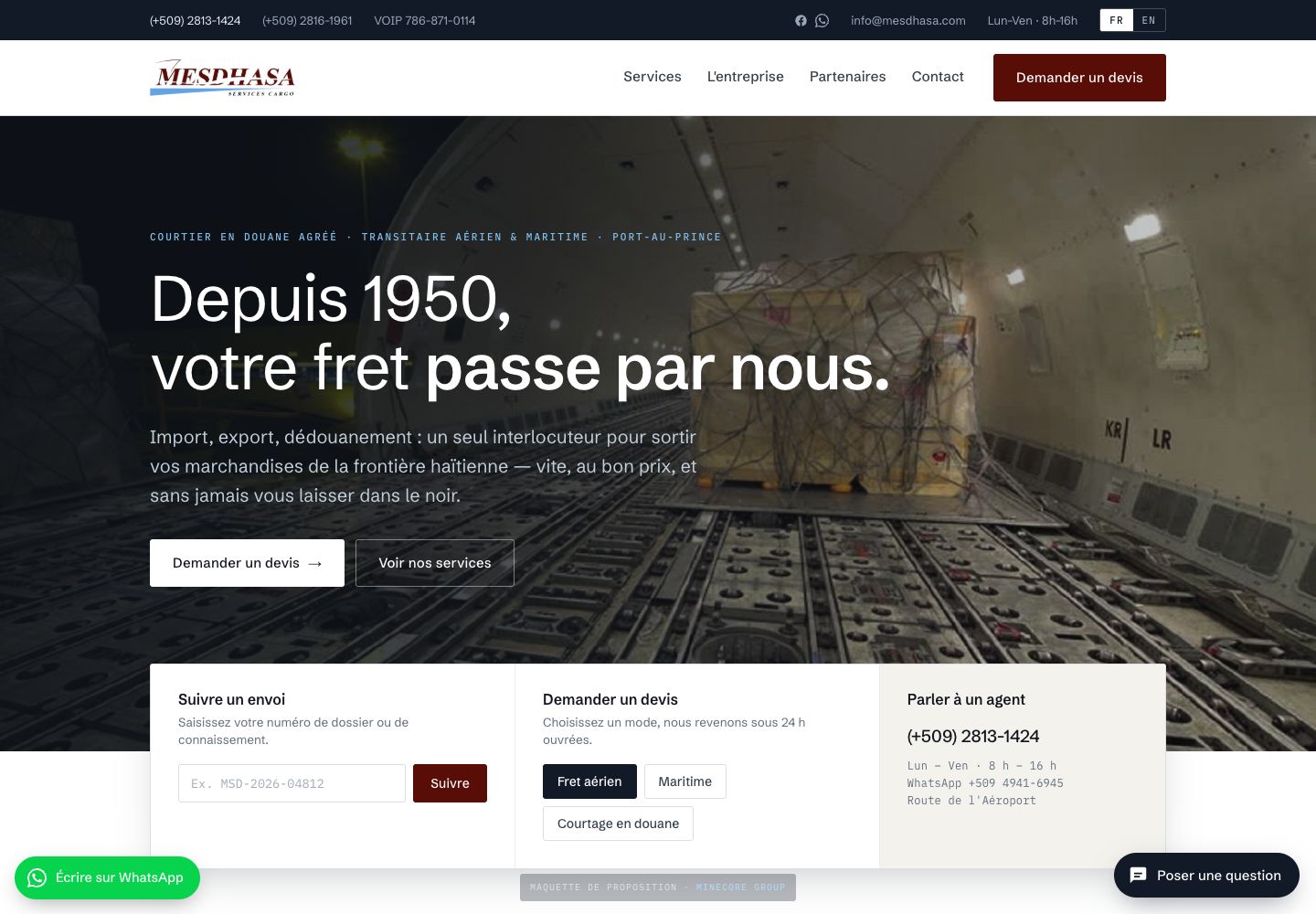 Mesdhasa — Web — capture de la page d’accueil