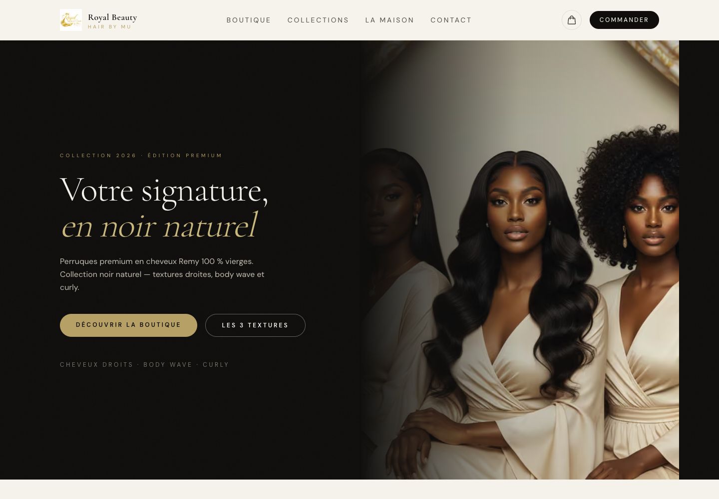 Royal Beauty Hair — homepage screenshot